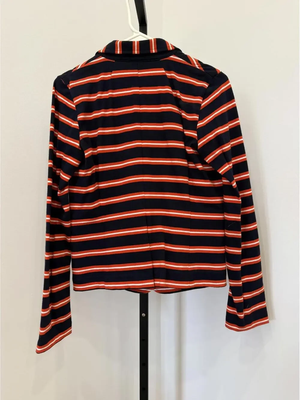 J.Crew Striped Navy and Red Blazer Jacket XS Jersey Sweatshirt